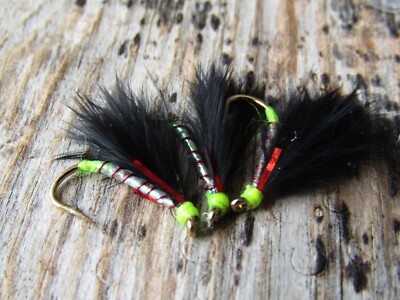 IFS Pearl Flash Cormorant black  Irish lough Fly x 3 size 10
