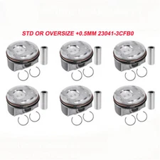 STD Or +0.50mm Engine Piston & Piston Ring Set For 2013-2018 Kia Hyundai 3.3L-V6