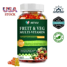 60pcs Gummies Natural Fruits&Veg Multi-Vitamin Dietary Supplement,High Potency