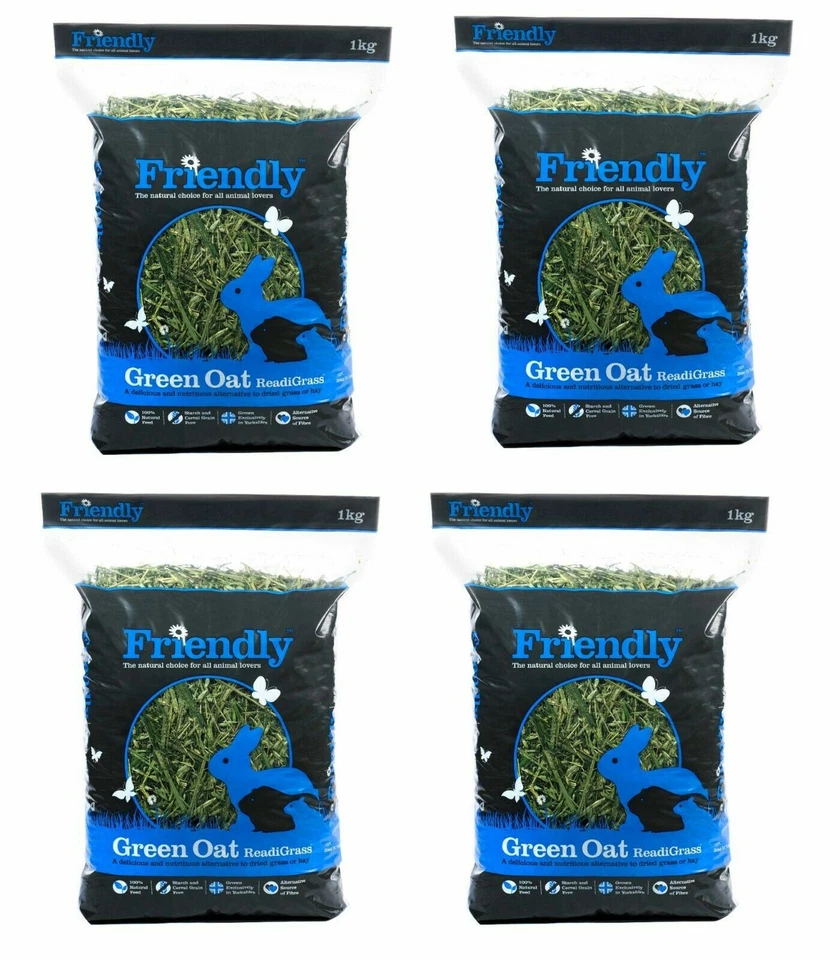 Friendly Green Oat Readigrass 4 X 1Kg. 4Kg Rabbit Hay Dried Grass