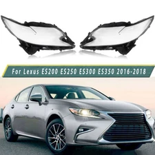 Left & Right Front Headlight Lens Headlight Cover Fit 2016-18 Lexus ES350 ES300
