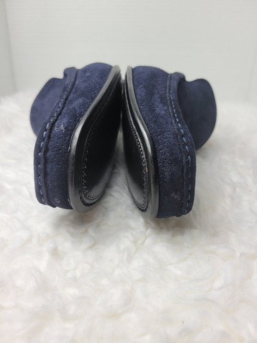 Mocassino uomo Paul Fredrick Penny taglia 11 blu navy scamosciato scarpe slip on - Foto 10 di 10