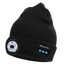 New Knitted Cap Hat with Outdoor Night Running Fishing Led Lamp Bluetooth Music