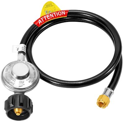 GasSaf 2FT Propane Regulator with Hose Propane Gas Grill Parts for Weber Char...