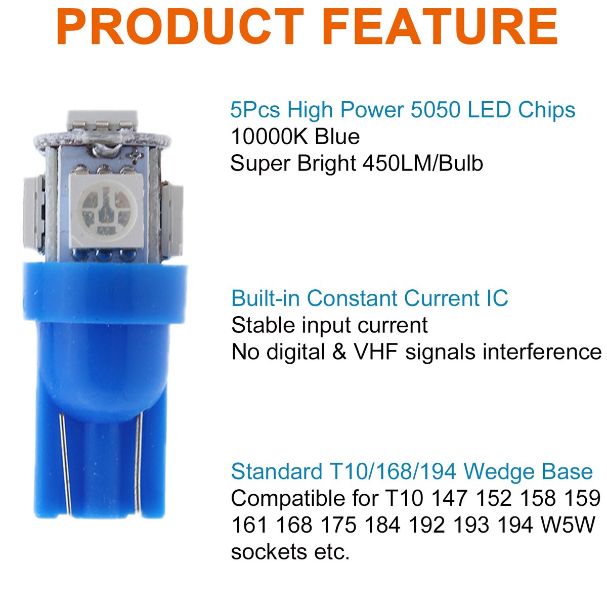 10 -viola T10 194 Lampadine LED For Strumento Controllo Gruppo - Foto 11