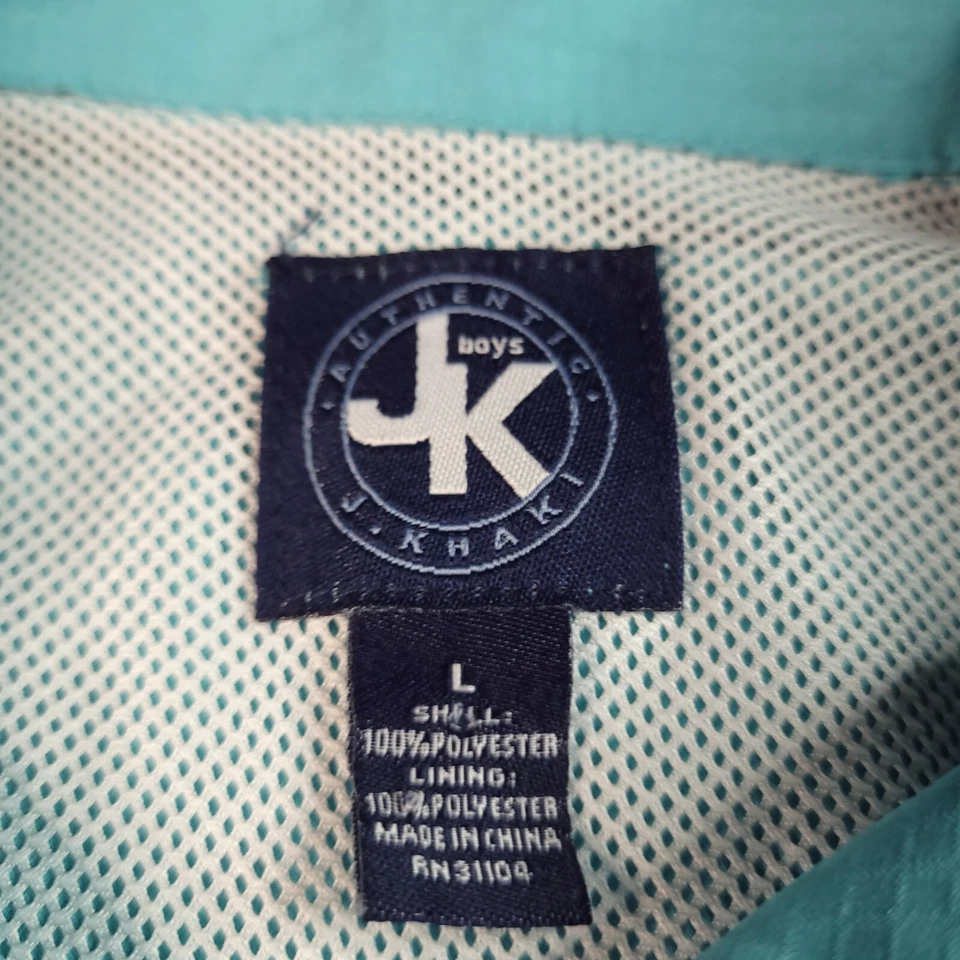 J Khaki Boys Fishing Shirt Size Medium Turquoise Blue Vented Pocket Cool Gear - Image 3 of 4