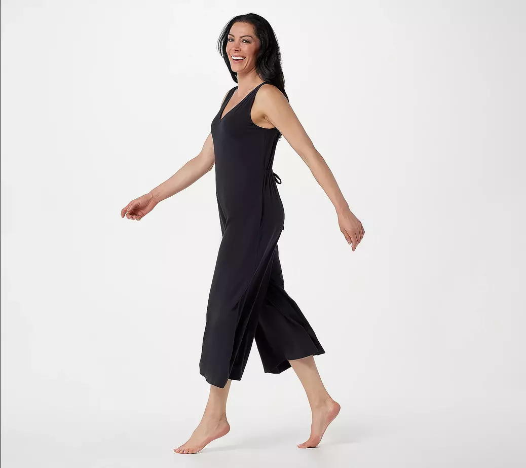 Knit wide store leg jumpsuit