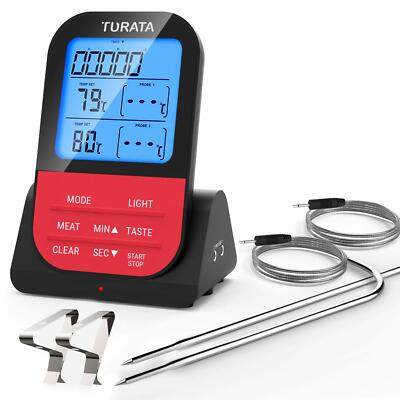 260 Ft Sensing Meat Food Thermometer Wireless Remote Instant Read Timer and Alar