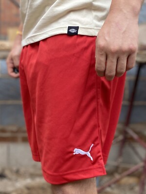 Puma Red Shorts Men’s Medium Running Shorts Retro 90s Small Embroidered  Logo UK