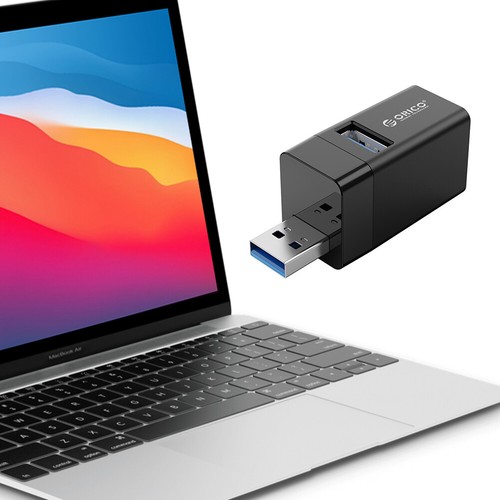 USB 3.0 Mini Hub USB 2.0 HUB Adapter 5 Gbit/s 3-Port USB Splitter (ABS Schwarz) - Bild 7 von 11
