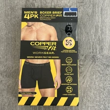 Copper Fit Men's Performance Boxer Briefs Size L Copper Infused Odor reduction