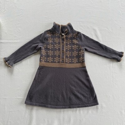 Modern Moments by Gerber Girls 2T Blue Brown Floral Long Sleeve Dress
