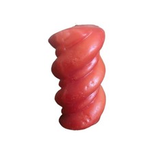 Vintage Red Christmas Tree Candle 5" Spiral Ribbed Unused Original Holly Box