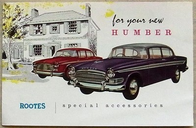 HUMBER SUPER SNIPE & HUMBER HAWK Car ACCESSORIES Sales Brochure #29859H