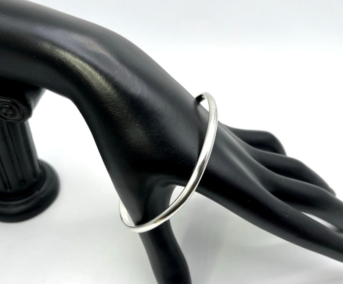 Solid Sterling Silver 925 WAVE BANGLE BRACELET 8 … - image 2