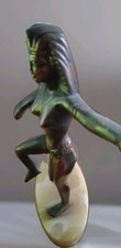 Scultura Vintage Art Déco "Ballerina Egiziana" – Bronzo e Onice/Marmo – Anni '30
