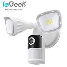 ieGeek Outdoor Home Security Camera Wired 2K Flood Light Camera Work with Alexa