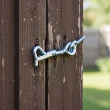 Durable Zinc Safety Hook and Eye for Gates  Doors, Easy Installation 1-Pack