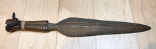 Antique African Congo Baluba Tribal Leaf Blade Spear Head Sword Antique African Congo Baluba Tribal Leaf Blade Spear Head Sword - Image 1