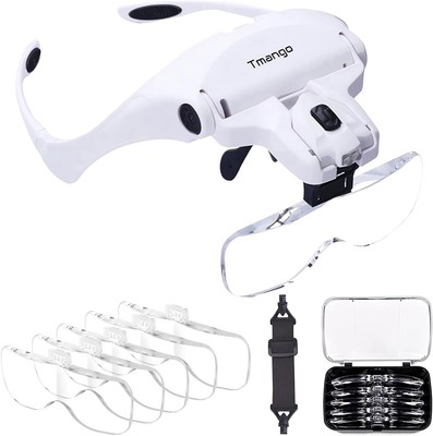 Magnifying Glasses with Light for Close Work, Hands Free Headband Magnifier, Mag