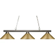 Z-Lite 155-3BN-MSG Sharp Shooter Billiard Light Brushed Nickel