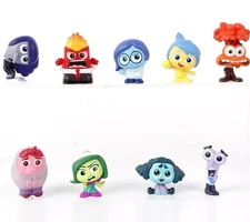 9pcs/Set Mini Inside Out 2 Action Figure Toy Cartoon Movie Joy Anxiety Anger Sad