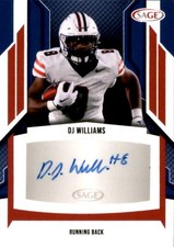 2024 Sage Autographed Rookie Card DJ Williams. rookie card picture