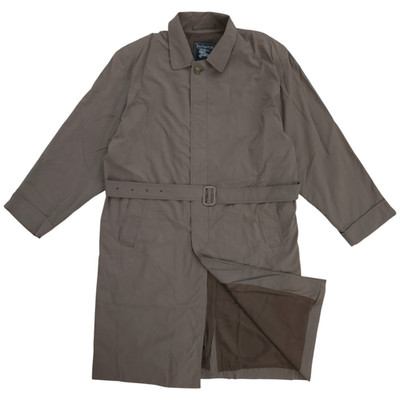 VTG Burberrys El Corte Ingles Caballeros Black Tag Khaki Mens Belted Trench Coat
