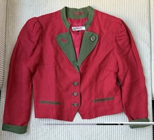 Vintage Trachtenjacke Damen Rot/Gr&uuml;n Gr. 42 Alphorn Trachtenmode