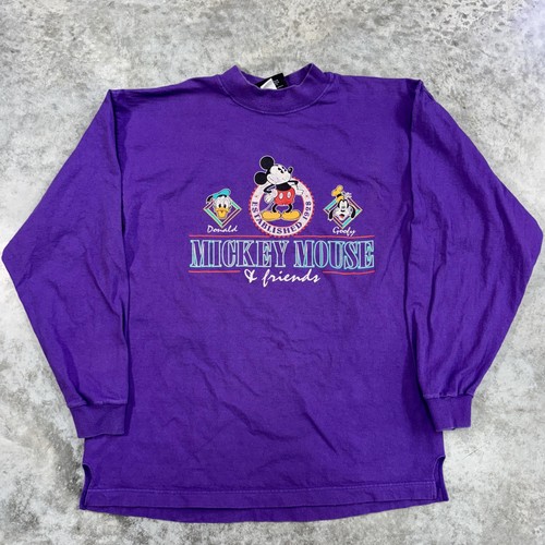 Vintage Disney Mickey Mouse Shirt Mens XL Donald Goofy Crewneck Cartoon 90s