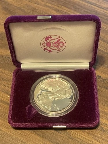 1986-S $1 AMERICAN SILVER PROOF EAGLE w/OGP & COA