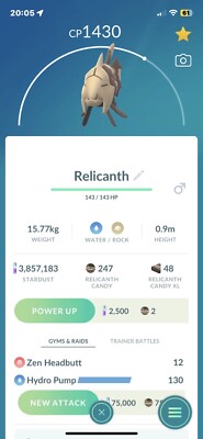  Pokemon Go  #369 Relicanth**Regional XTRA Rare**Gifts and Friendship Included