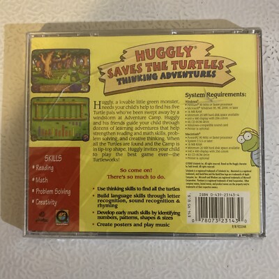 Huggly Saves The Turtles PC Game - Thinking Adventures CD-ROM