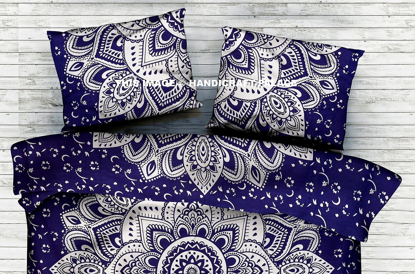 Indien Cotton Silver Ombre Mandala Blue Pillow Cover Pillow Sham Bedding Throw