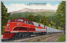 TRAIN RR Rock Island Rocky Mountain Rocket Pikes Peak CO Vintage Postcard D