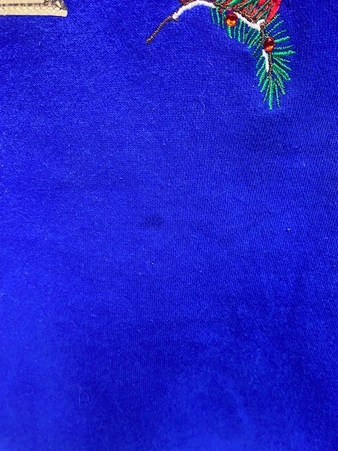 Suéter de Navidad para Mujer Pequeño Breckenridge Azul Sudadera Bordada Damas S Foto 4 de 4