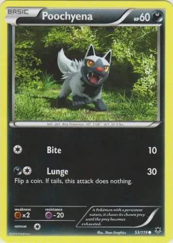 Pokémon TCG Poochyena Phantom Forces 53/119 Regular