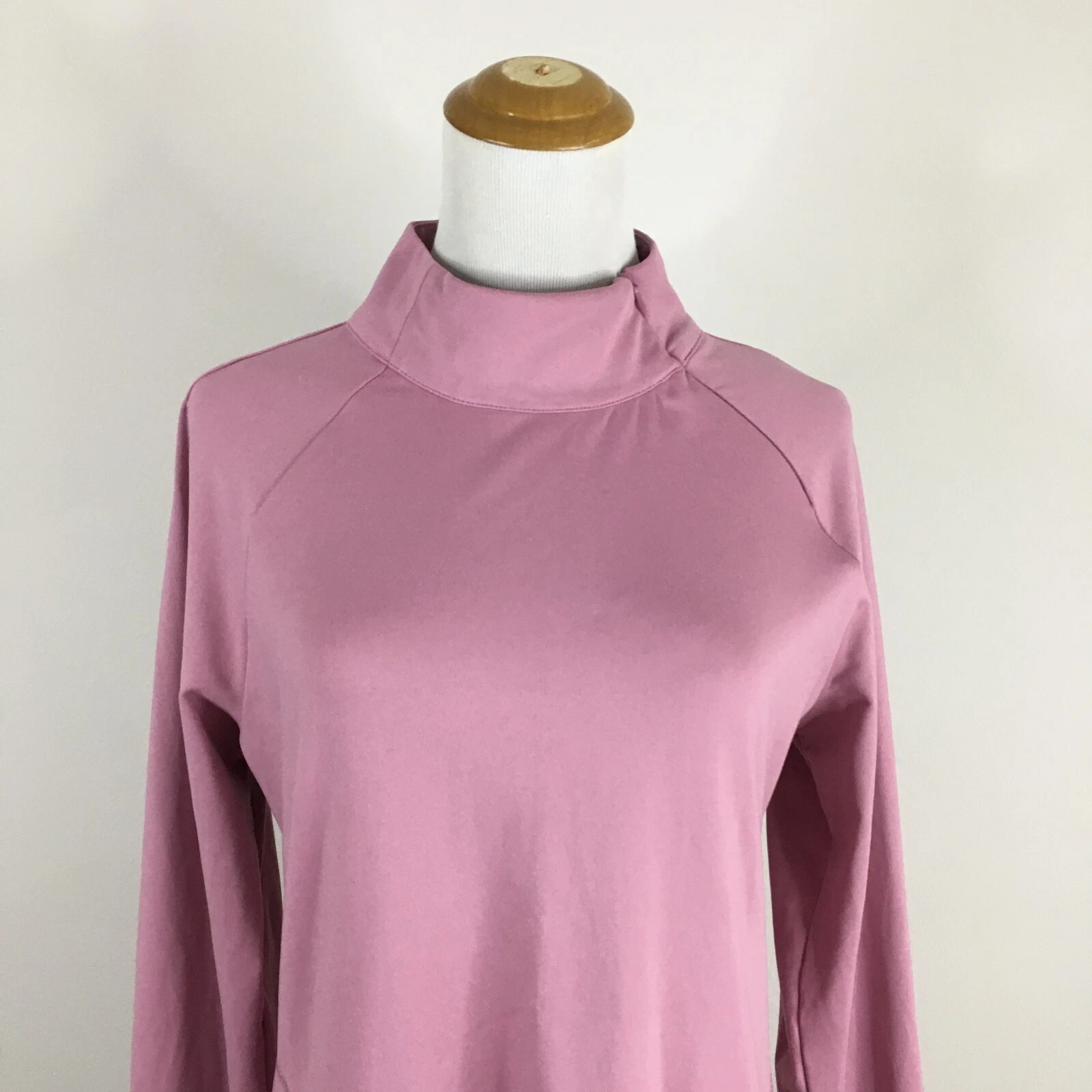 yogalicious zip pocket mock neck pullover shirt