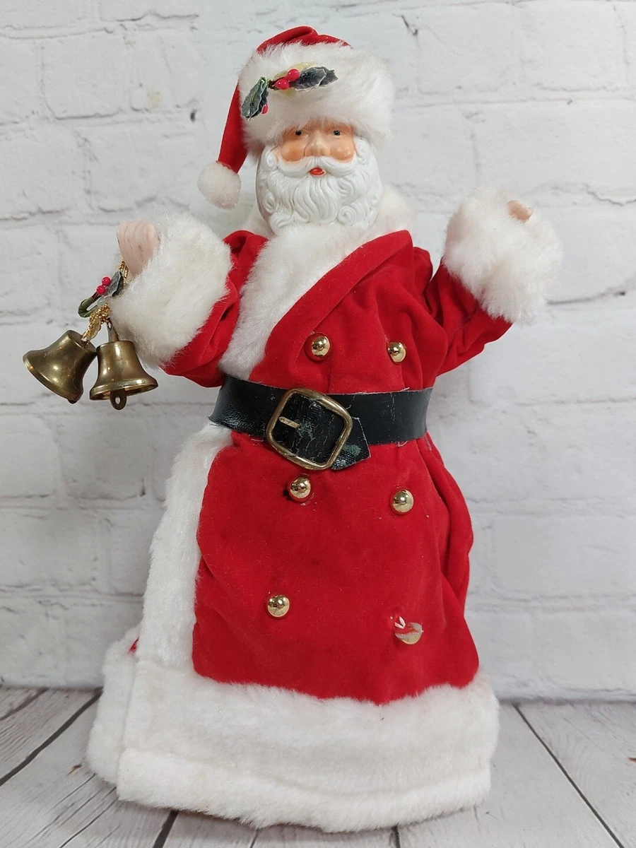 Vintage Kurt Adler Santa Clause Christmas Tree Topper with Bells