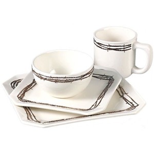 16 Piece Western Barbwire Dinnerware Set Kitchen Dinner Gl Dish Идет загрузка изображения 16 Piece Western Barbwire Dinnerware Set Kitchen Dinner