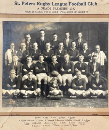 ANTIQUE VINTAGE  ORIGINAL FOOTBALL PHOTO  1932 ST PETERS - Picture 1 of 7