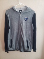 San Jose Earthquakes Gray/Black Sleeves Lightweight Hoodie Youth XL 18 Adidas