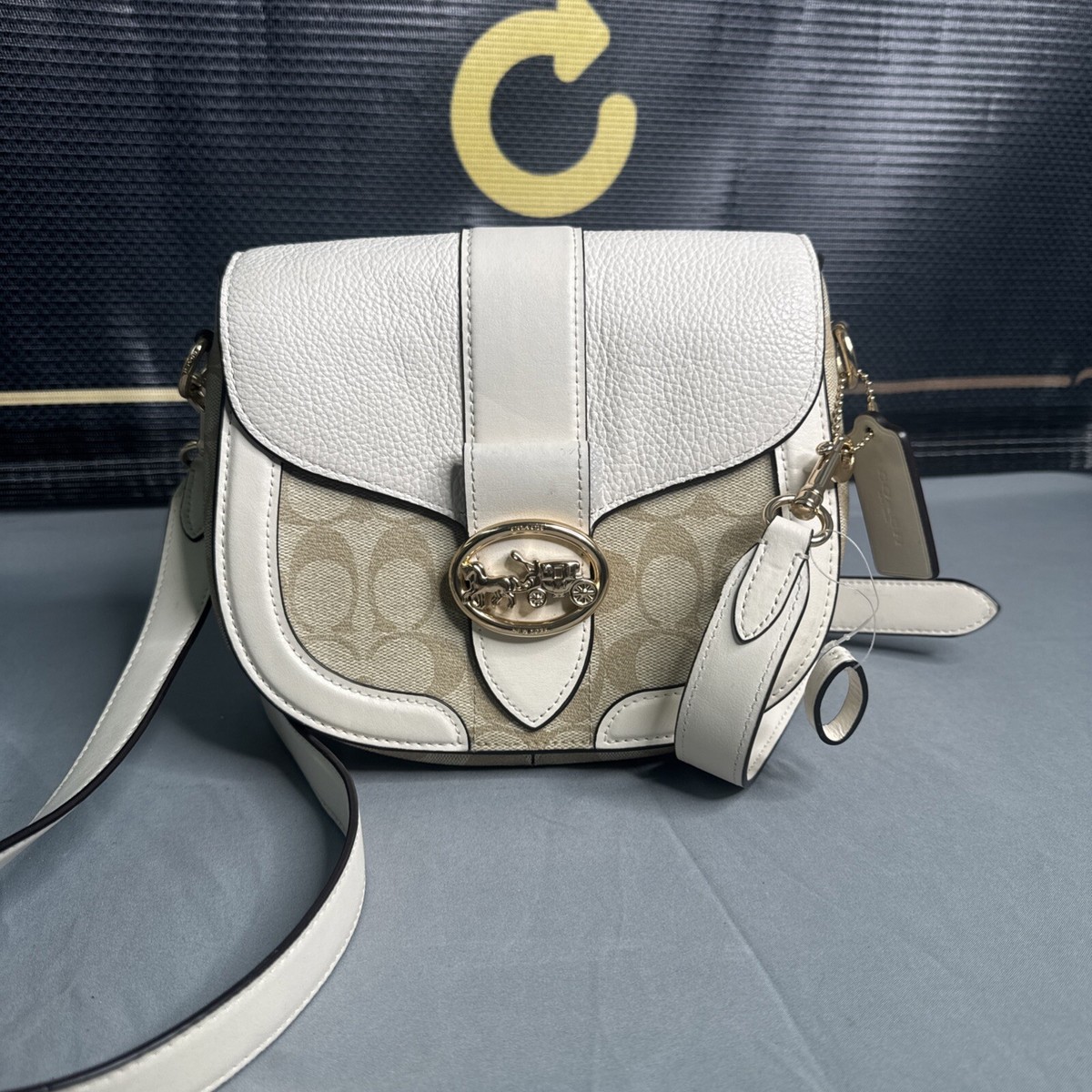 Coach Georgie Saddle Bag Coach Color Block Bags Coach C2806