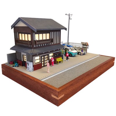 1:64 Tea Room House Simulation Three-dimensional Building Miniature Car Model