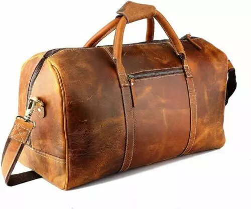 Full Grain Leather Duffel Bag Personalized Leather Weekender