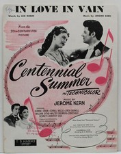 In Love In Vain - Leo Robin & Jerome Kern - Sheet Music  1946