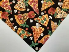 Dog Bandana, Scarf, Tie On, Pizza, Novelty, Large, Medium