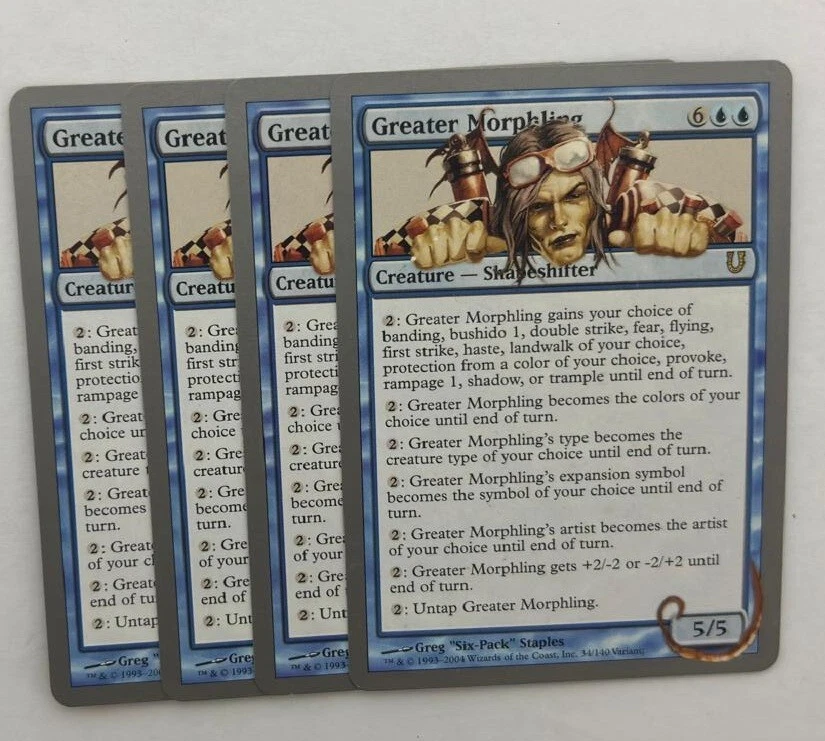 MTG 4X UNHINGED GREATER MORPHLING NM MAGIC THE GATHERING RARE CREATURE BLUE - Image 3 of 4