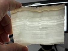 White Banded Onyx Slab Lapidary Cabbing Carving Combo Ship Avail