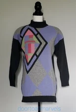 Vintage 80s Oversized Sweater Lambswool & Angora Betty Barclay Women sz Medium